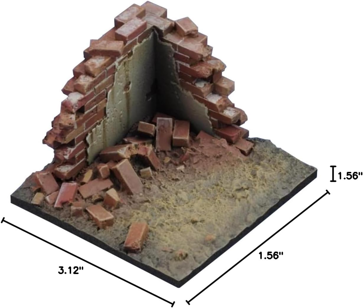 Royal Model 1/35 Diorama Accessory for 1/35-1/32 Vignette Base No.10 Crumbled Walls and Floors 40mm x 40mm Resin Kit RM941 Molded Color