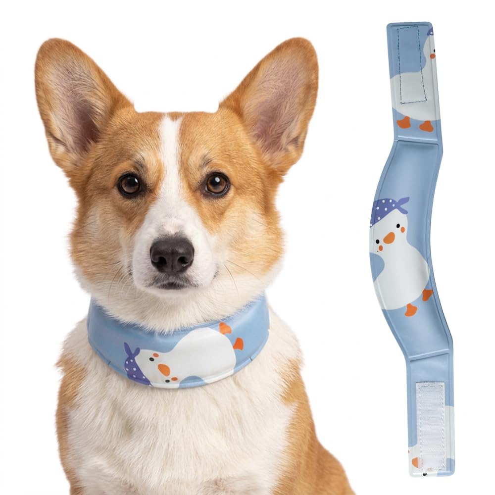 Dog Cooling Collar, Adjustable Reusable Freezable Pet Cooling Neck Wrap for Small-Medium Pets Summer Hunting Training Hiking Camping Hot Weather & Heat Relief