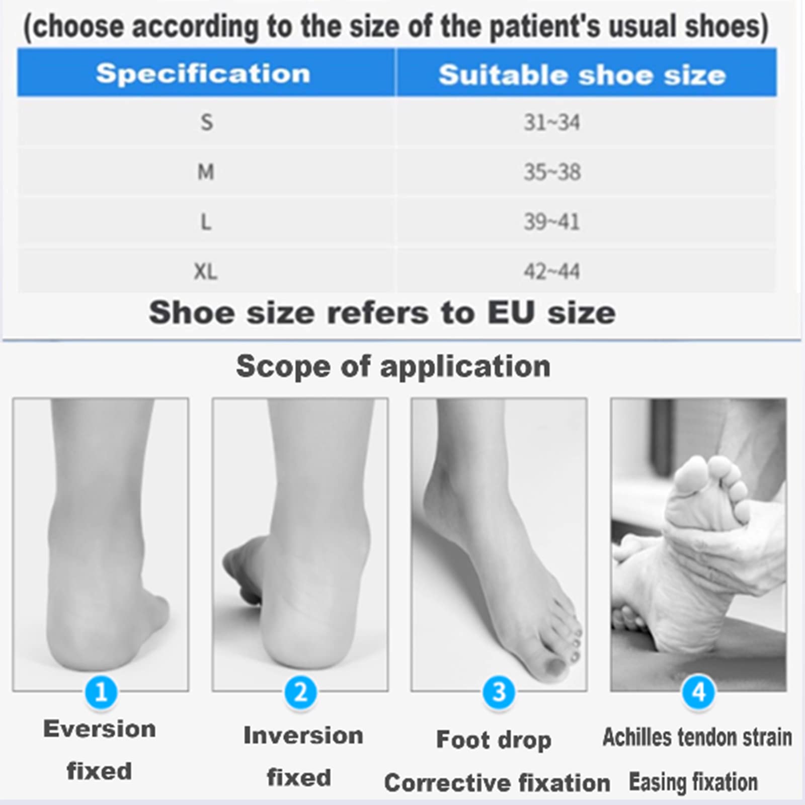 Orthese für Fußheberschwäche， Fußheberorthese, AFO-Fußheberorthese, Knöchelorthese, Unterstützung bei Hemiplegie, Schlaganfall, Schuhen, Gehen(A/Left,L)