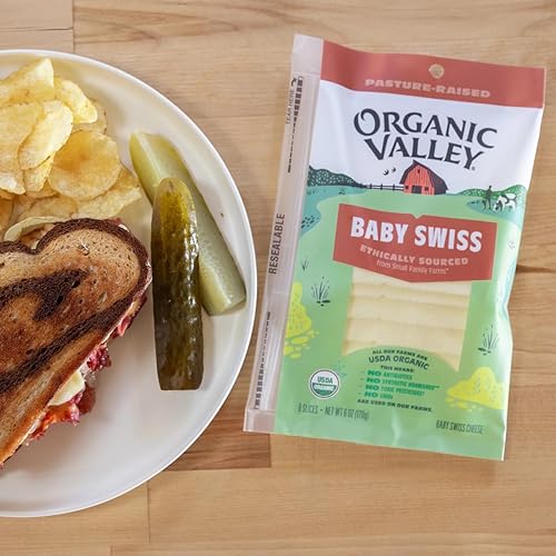Miniatura 3 de Organic Valley Rebanadas de queso suizo baby orgánico estilo Alpino