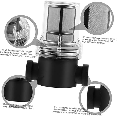 Miniatura 8 de DOITOOL Filtro de acero inoxidable Manguera de bomba de agua Manguera de alta presión Pantalla de manguera transparente Filtro de manguera de jardín