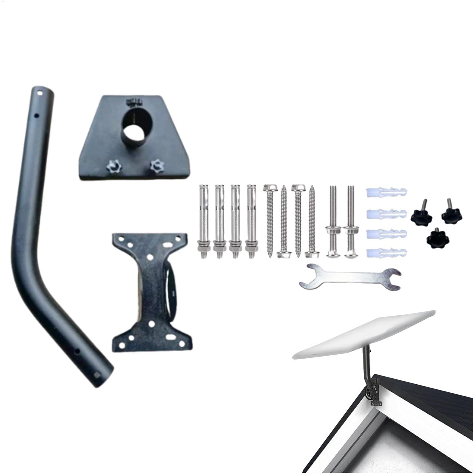 Soporte Antena Pared Montura Multiusos de Montaje en Poste Vertical | Exterior Soporte De Fijación Reforzado Antióxido Antiintemperie Universal Robusto Para Tejado Del Hogar