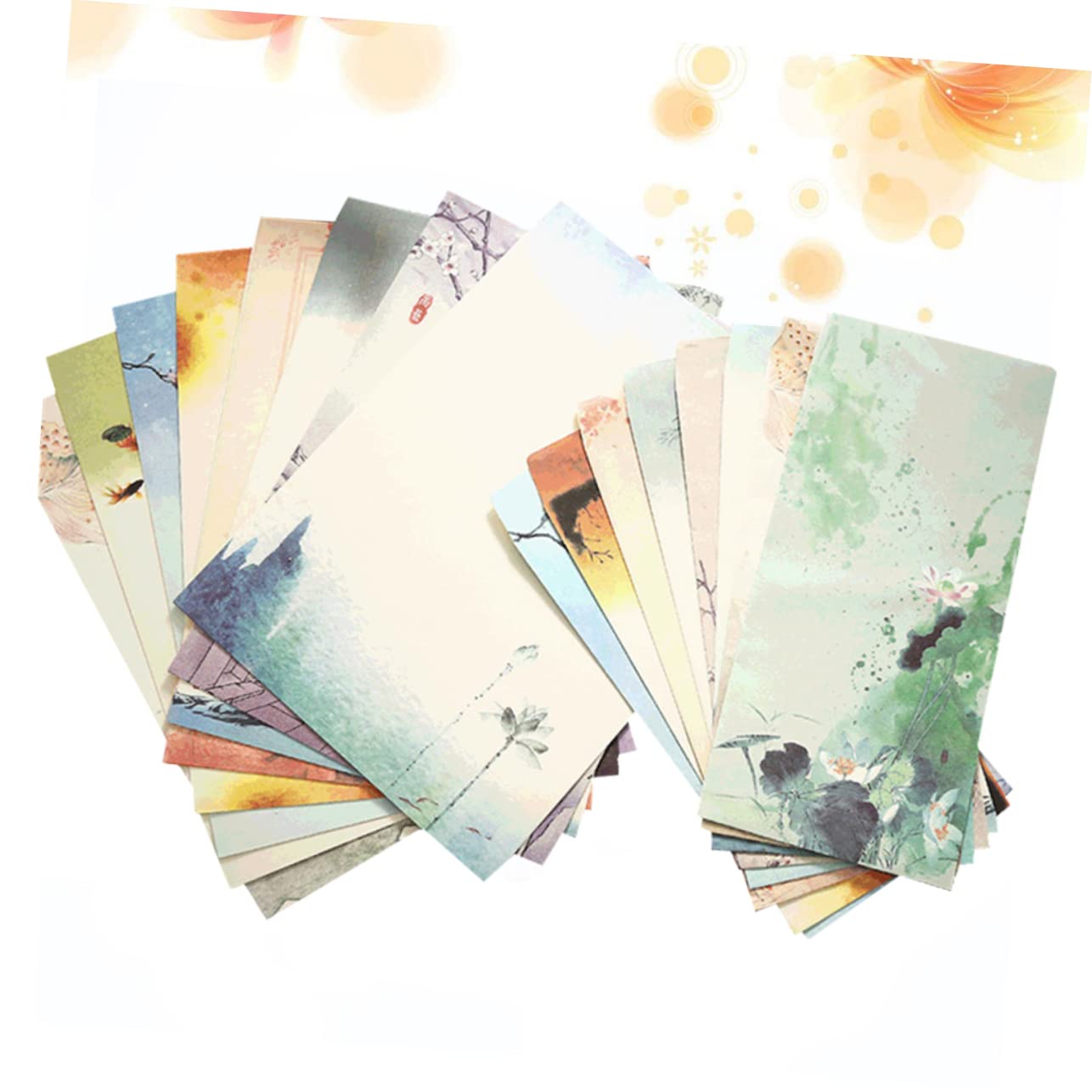 HOMSFOU Set de 12 Papier à Lettres et Enveloppes Style Chinois Motifs Imprimés
