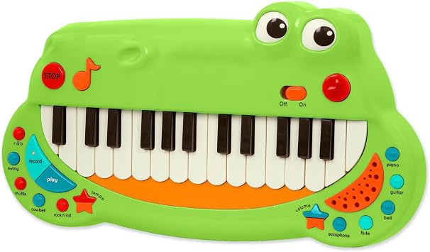 Battat Toddler Musical Instrument Animal Keyboard Piano with 5 Settings Crocodile Piano 2 Years+