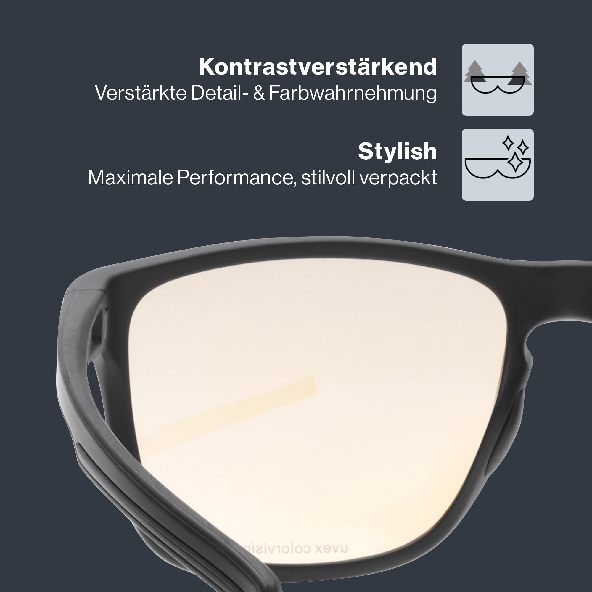 Uvex lvl up BLUE CV Gaming Brille, black matt/yellow, one size