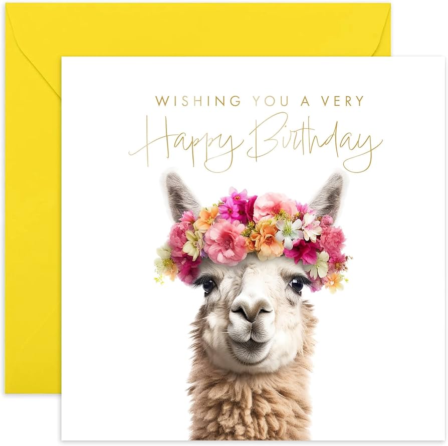 Amazon.com : Old English Co. Llama Very Happy Birthday Card for Her - Cute Llama Floral Birthday Gift for Women - Cute Birthday Cards for Sister, Mum, Daughter, Friend | Blank Inside amazon-com-old-english-co-llama-very-happy-birthday-card-for-her-cute-llama-floral-birthday-gift-for-women-cute-birthday-cards-for-sister-mum-daughter-friend-blank-inside