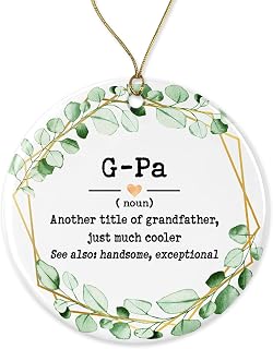 G-Pa Noun Ornament - Christmas Ornament for G-Pa - Father's Day Ornament - G-Pa Gifts - G-Pa Definition - Keepsake Printed on Both Sides, White