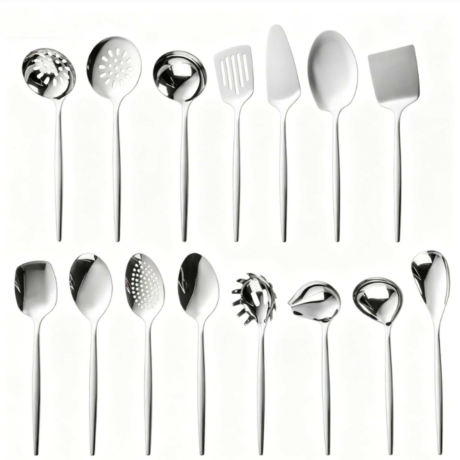 Spatule wok et louche en acier or pour sublimer vos repas de style portugais