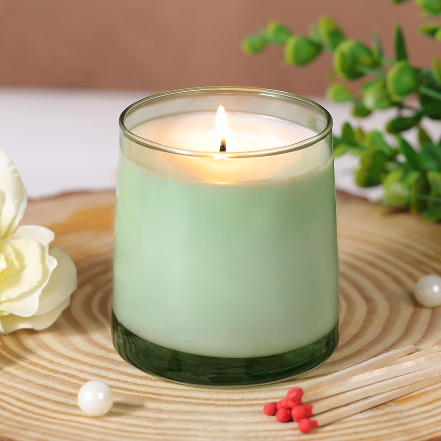 DARJEN 12 Pack Green Candle Jars for Making Candles- 9 OZ Empty Glass Candle Making Jars with Making Kits, Candle Making Supplies Candle Containers for Home DIY & GIFS