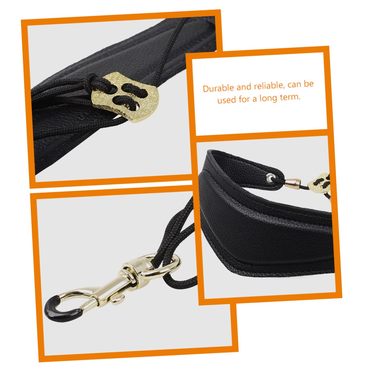 OFFSCH Leather Saxophone Neck Strap Adjustable Alto Tenor Sax Neck Strap with Metal Hook and Comfortable Padding for Clarinet Oboe and Horn Players