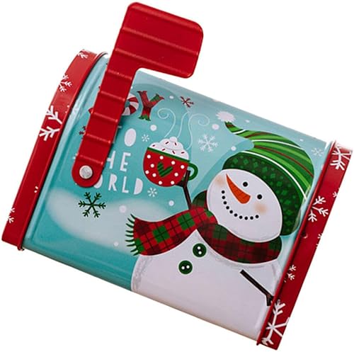 Miniatura 8 de UPKOCH Contenedores de almacenamiento de hierro para galletas de Navidad, tarro de dulces, latas de dulces de Navidad, cubierta de poste,