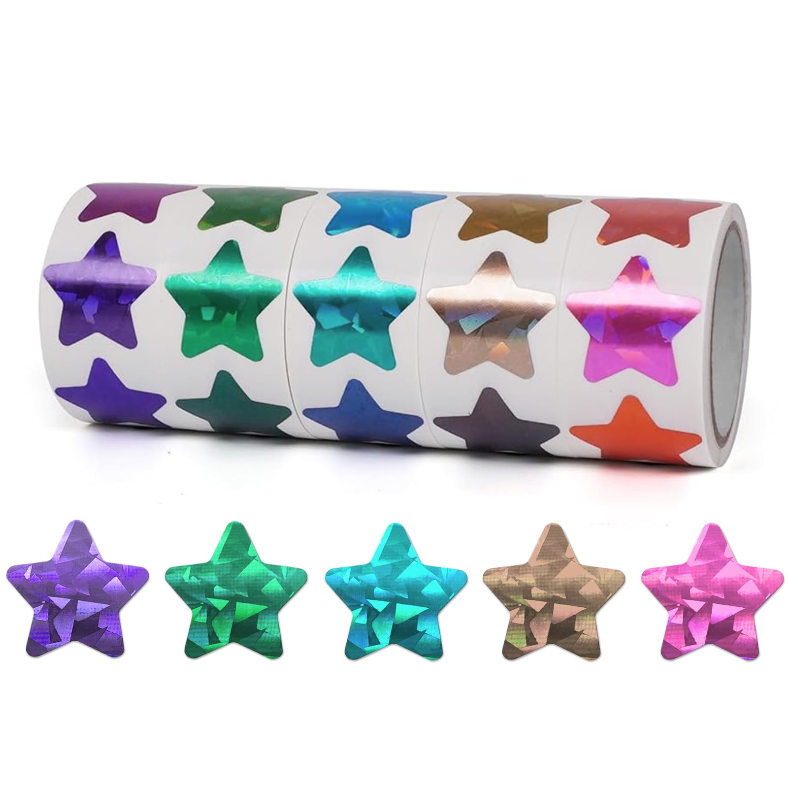 Green Star Stickers - 500 Pack Glitter Labels -9