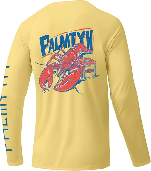 Palmyth Mens Fishing Shirts Long Sleeve Sun Protection Shirts UPF 50+ Rash Guard T-Shirt Tee