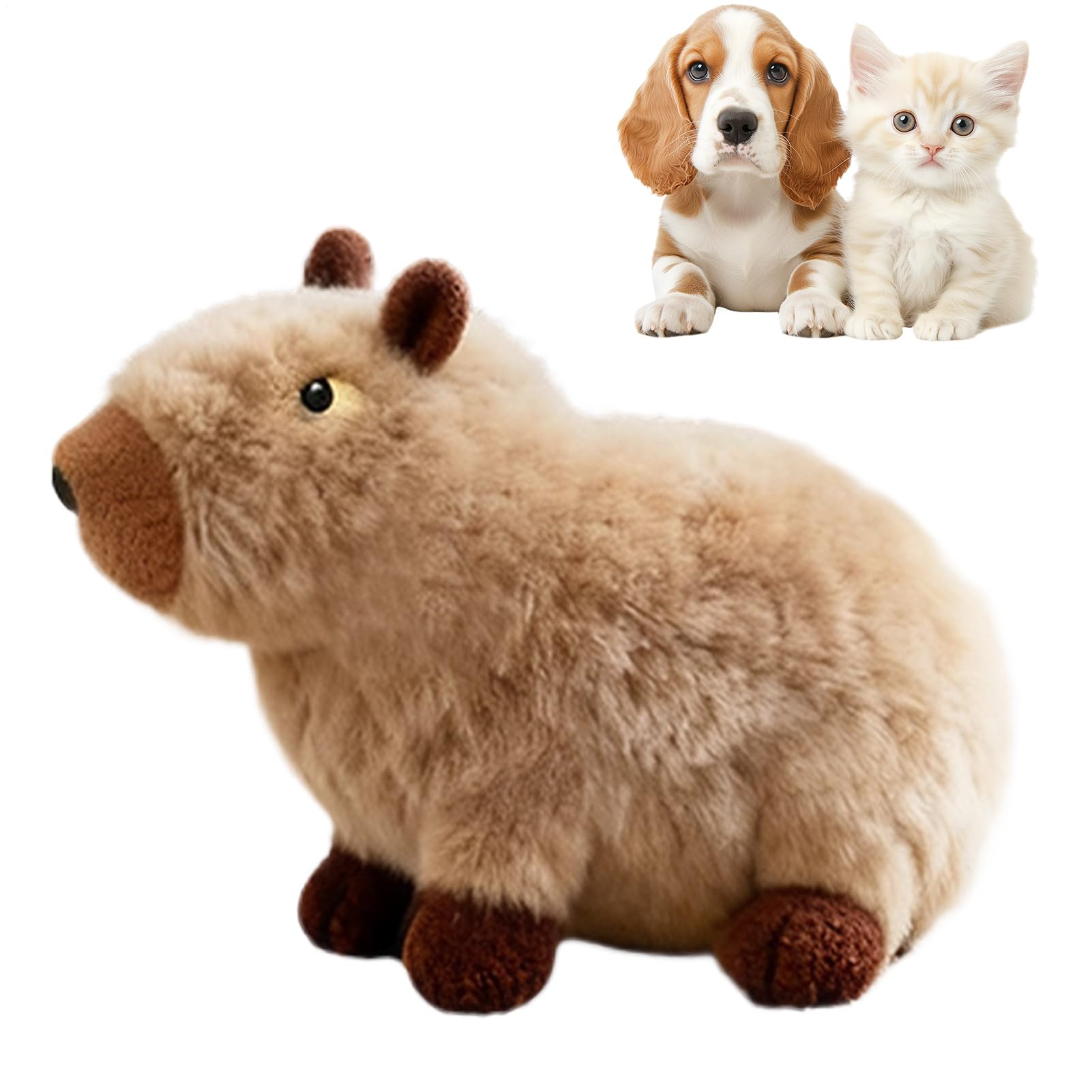 Squeaky Dog Toys - Capybara Interactive with Squeakers | Plush Squeak Toy - for Aggressive Chewers Puppy Small Medium Large Breed Teething Chewing Teeth Cleaning