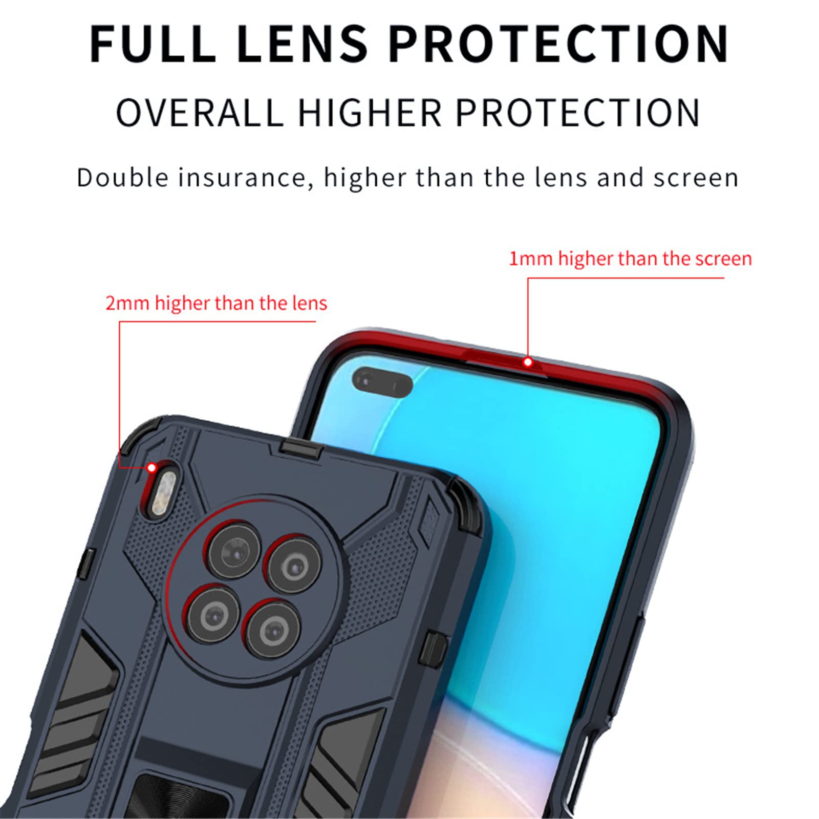 Coque Asuwish Pour Honor 50 Lite / Huawei Nova 8i – Rouge, Anneau Magnétique + Protection D'Écran Offerte