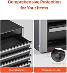VEVOR Metal Tool Box, 8.6-inch, Portable Metal Tool Box with 5 Drawers, Small Tool Chest with EVA Liners and PP Feet Pads, Heavy-Duty Steel With Ball Bearing Opening and Powder Coated Finish, Black