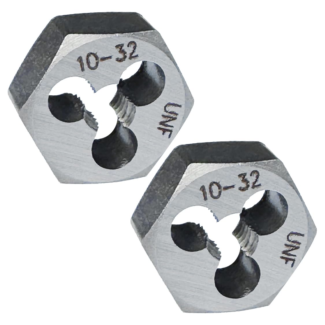 10-32 Hex Die 2 Pcs Right Hand Thread Repair Tool Alloy Steel Hexagonal Die for External Thread Cutting and Screw Thread Restoring in Metalworking and Machinery
