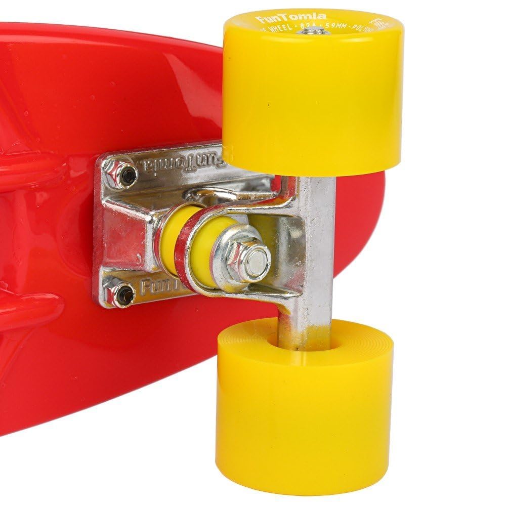 FunTomia Skateboard 57cm Mini-Cruiser Board mit T-Tool, ABEC-9 Kugellager, LED Rollen, Kinder Anfänger