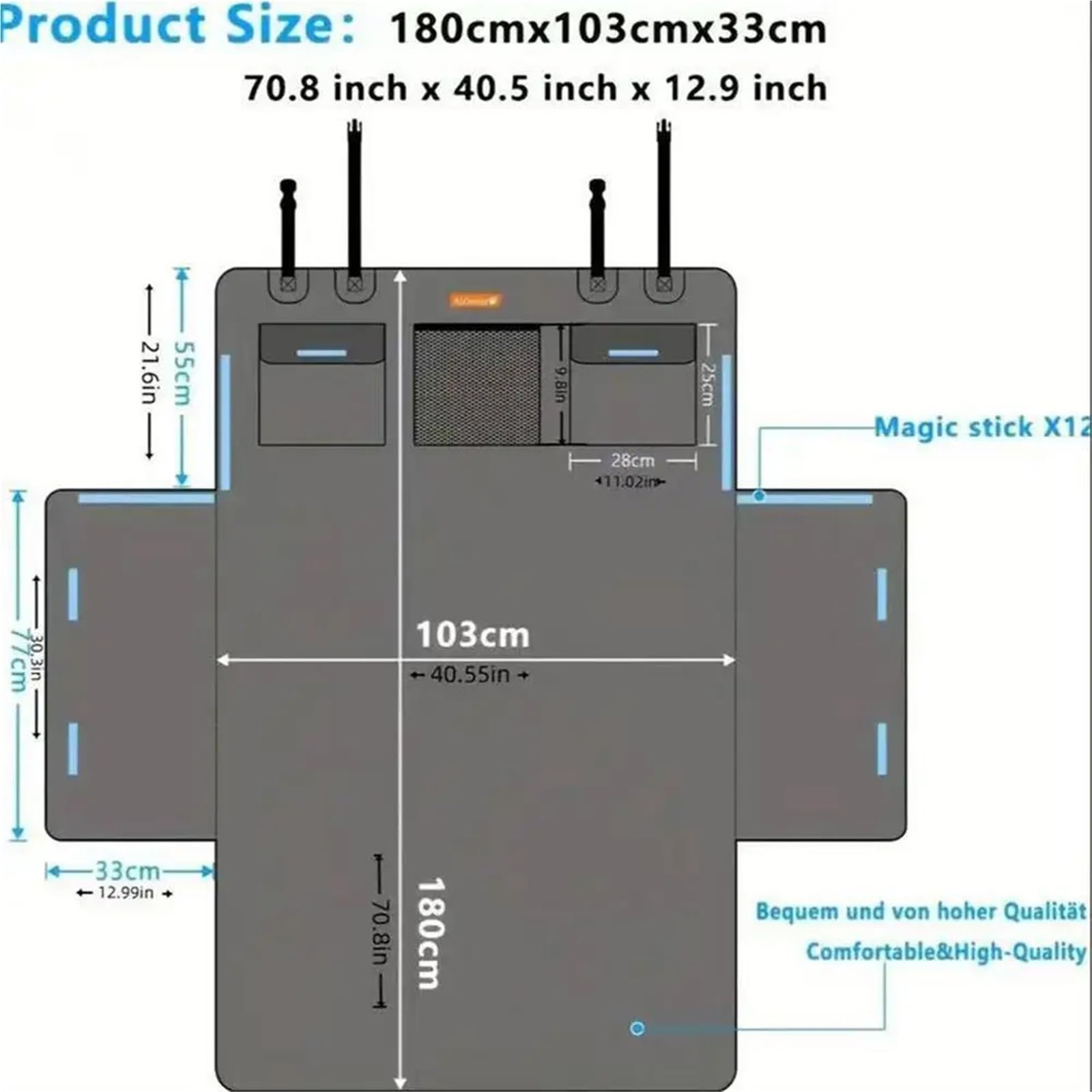 Funda de Alfombra para Maletero de Tela Oxford Gruesa, Impermeable, Antideslizante, Resistente al Desgaste, cojín para Perro