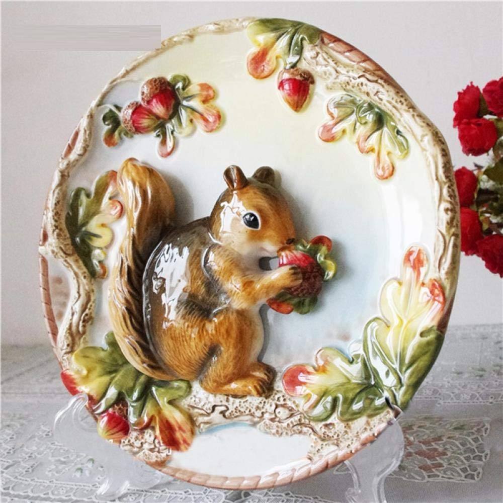 リス陶器絵皿オブジェ③ リス陶器絵皿オブジェ③