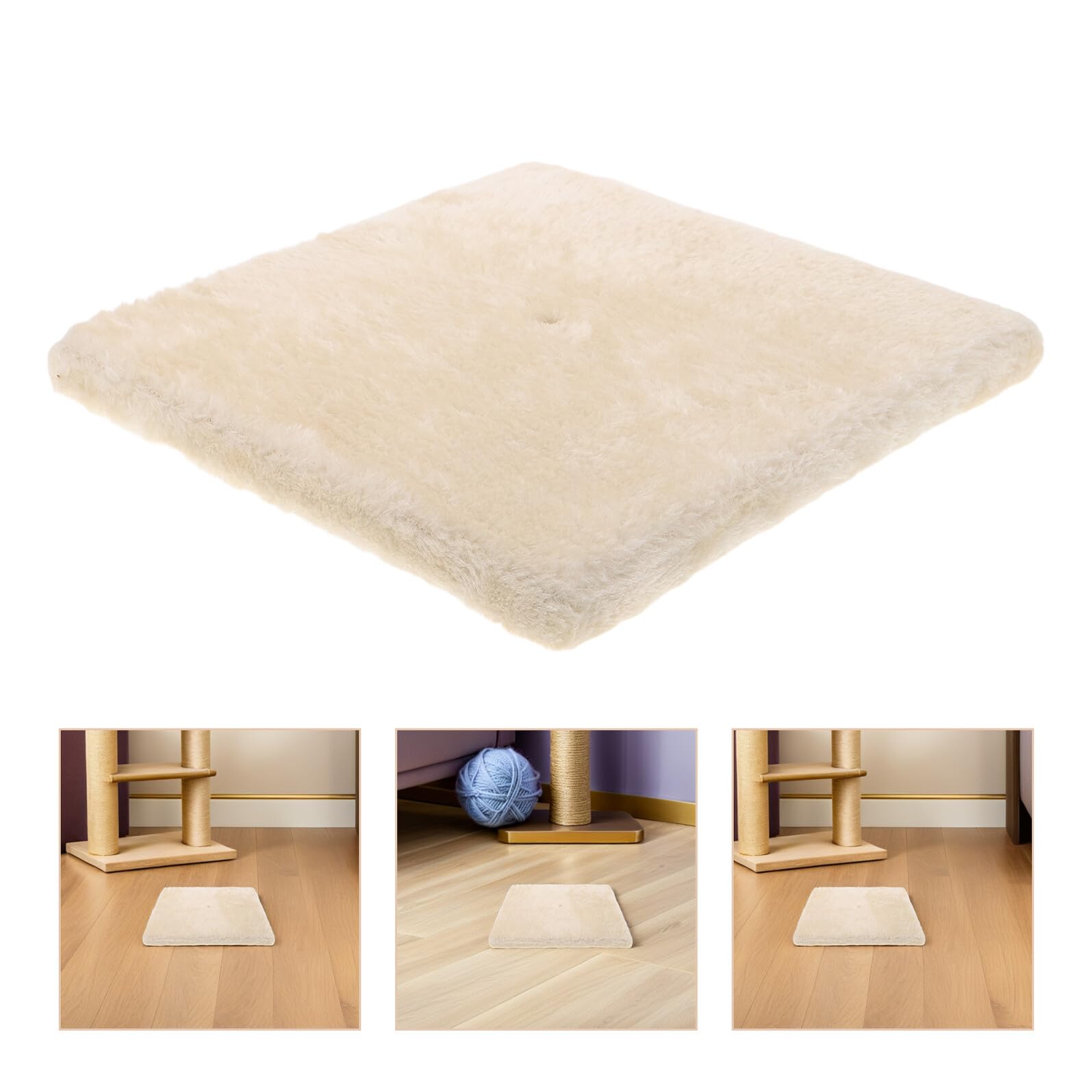 Base De Remplacement pour Griffoir Chat en Peluche Beige 10.24X10.24X0.79 Pouces Planche DIY pour Arbre À Chat Support Stable pour Meubles d'escalade FéLine