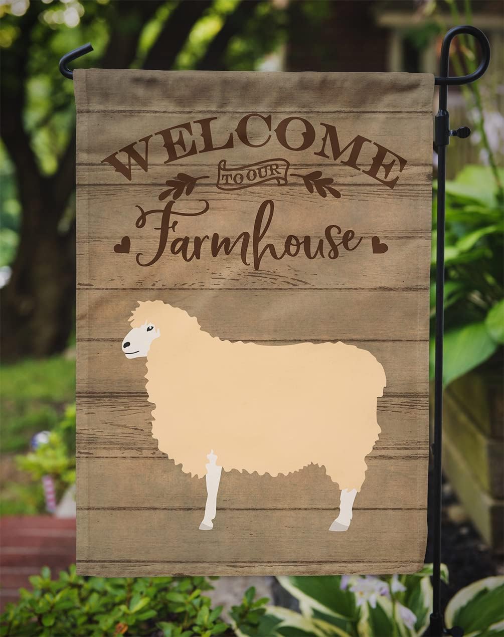 Caroline's Treasures CK6918GF English Leicester Longwool Sheep Welcome Garden Flag Mailbox Flag Decorative Yard Flag Banner Outside Patio Artwork Yard Flower Beds, Garden Size, Multicolor