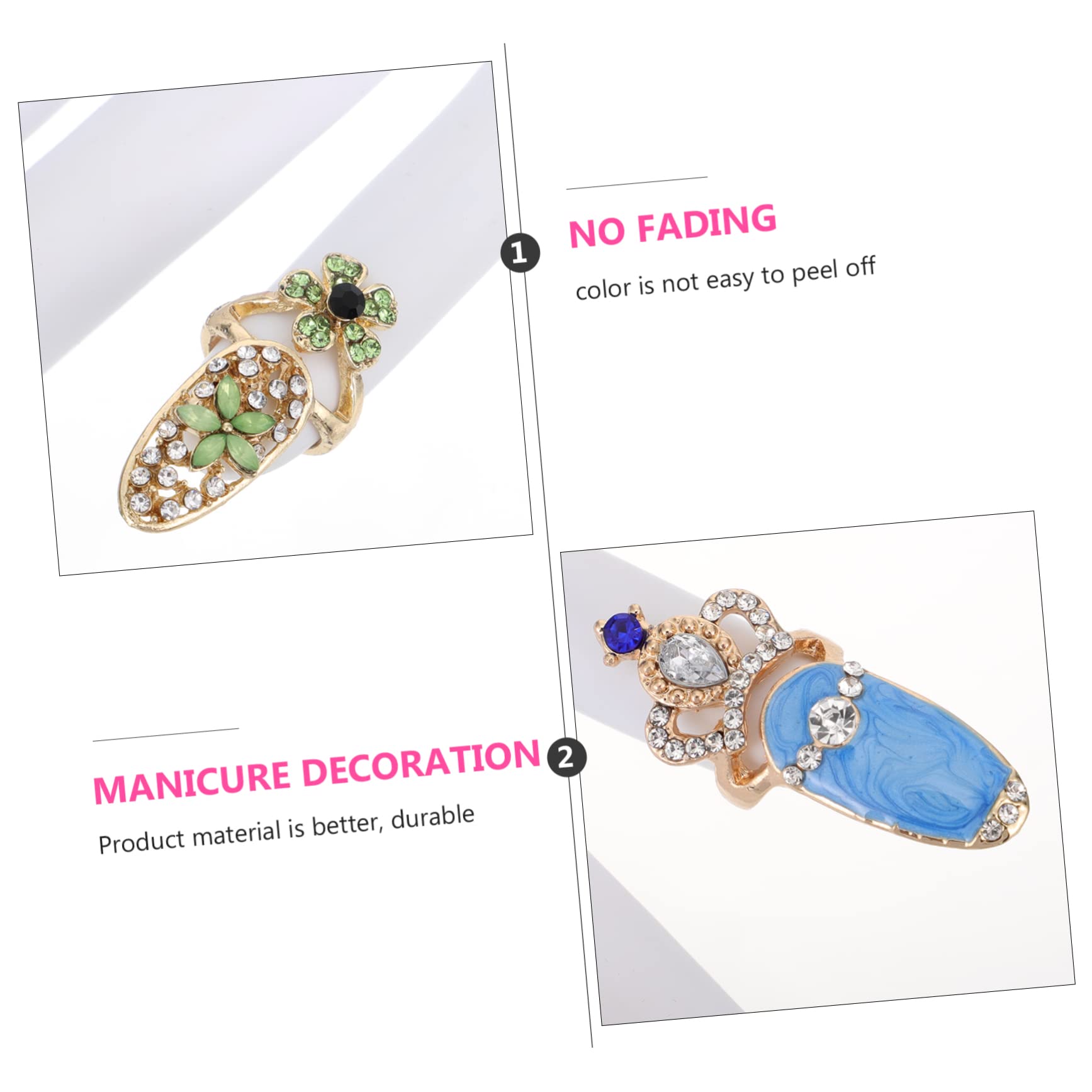 Healeved 36pezzi Anelli Per Unghie Manicure Decorazioni Fashion Accessori Per Unghie Artistiche Per Adulti e Design Elegante e Facile Da Indossare