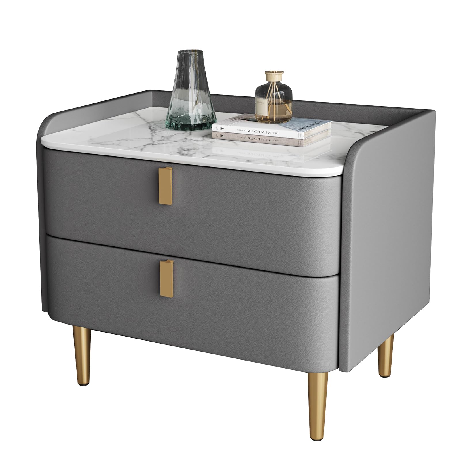 Comodino Moderno con cassetti, Robusto Comodino per Camera da Letto, Piccolo vano portaoggetti, Facile da Montare, Perfetto per Camera, dormitorio e Ufficio.