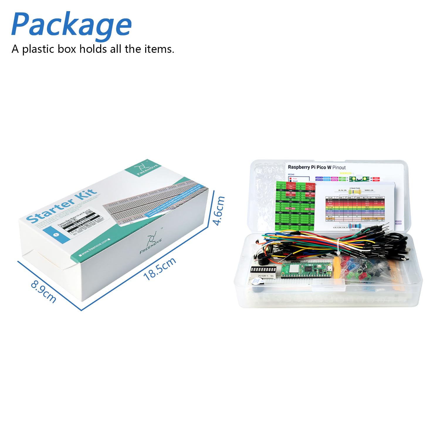 Freenove Basic Starter Kit for Raspberry Pi Pico 2 W (Included), Dual Arm Cortex-M33 and Dual Hazard3 RISC-V Microcontroller, 386-Page Detailed Tutorial, 142 Items, 55 Projects, Python C Code — view 7