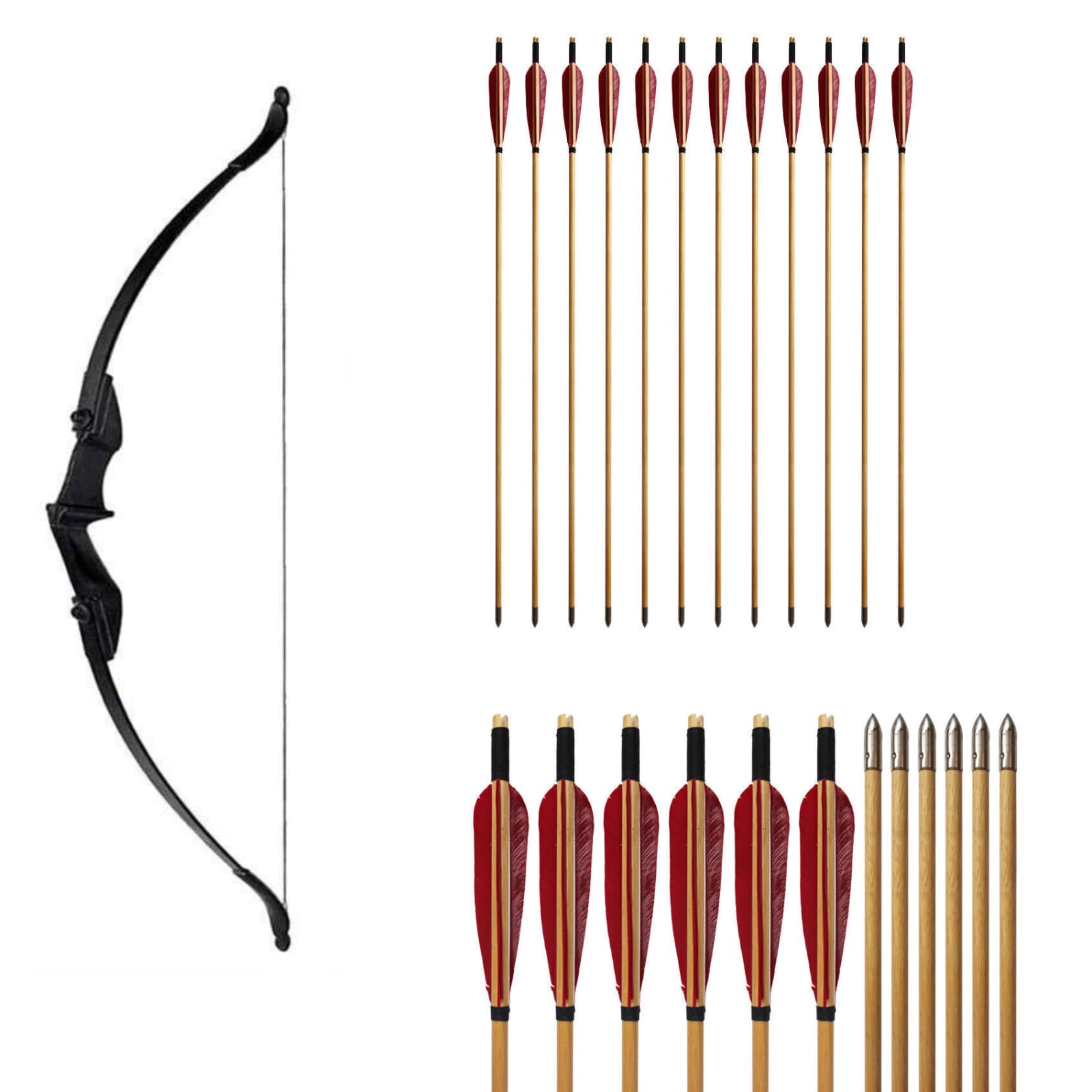Monleap Recurve Bogen Set 53" - Komplettset Für Bogenschützen