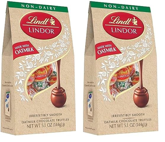 Lindt LINDOR OatMilk Chocolate Truffles, Non-Dairy Chocolate Truffles with Smooth, Melting Truffle Center, 5.1 oz. (Pack of 2)