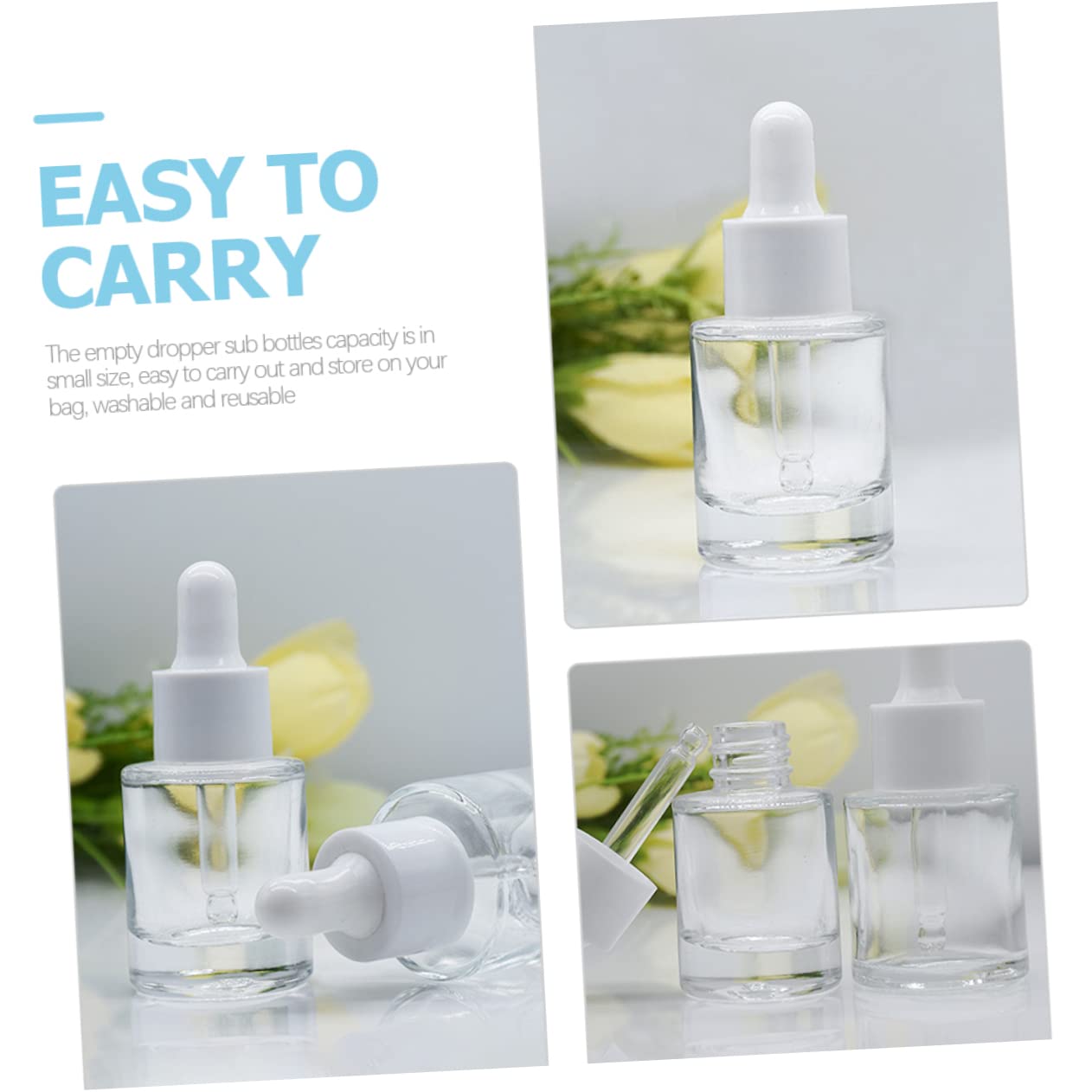OUNONA Glas Tropfflaschen 20ml für Ätherische Öle und Bartöl
