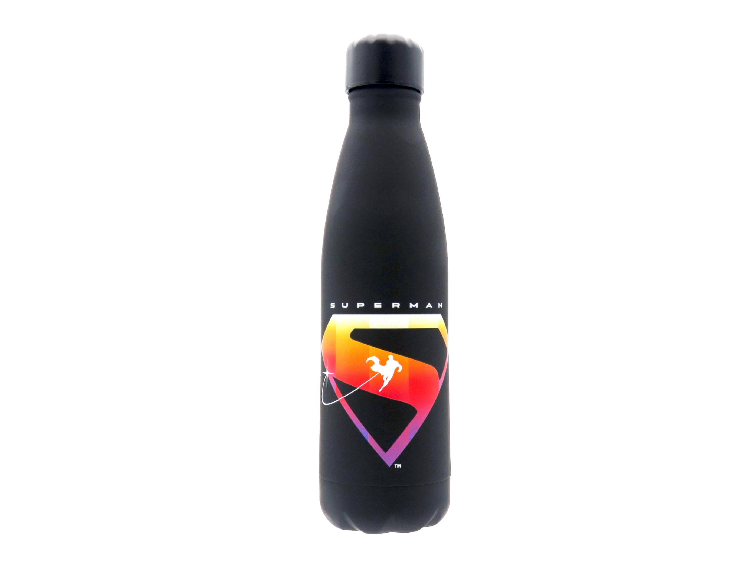 CYPBRANDS CyP Brands-Superman Steel Water Bottle, Jerry, Water Bottle, Airtight Closure, 550 ml, Black Official Product