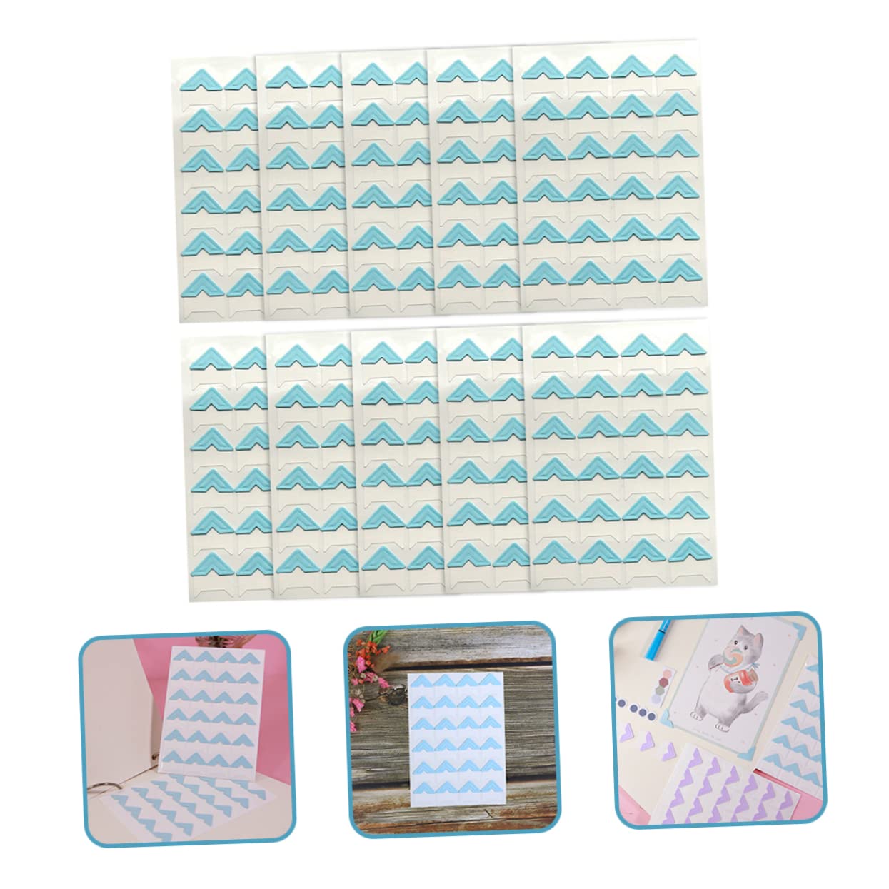 jojofuny 5 Series Esquinas De Fotos Autoadhesivas Retro Álbumes Scrapbooking Y Decoración 10 Hojas*5