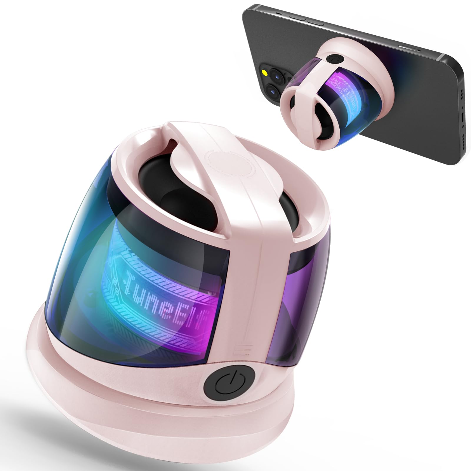 EDUPLINK Enceinte Bluetooth Rose en Bundle – Mini-Enceinte compacte avec Aimant et lumière RVB