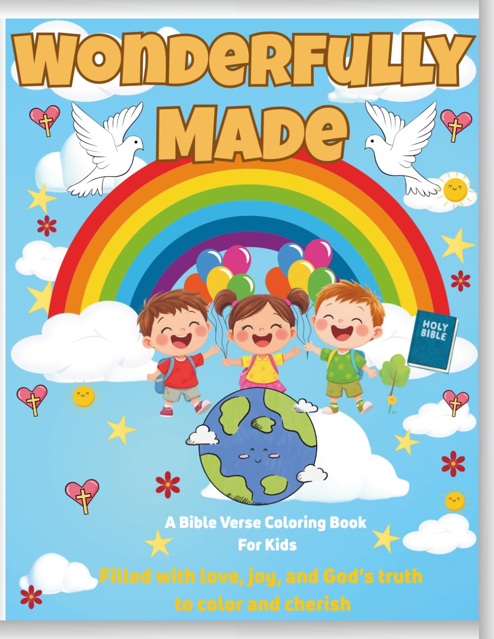 Wonderfully Made: A Bible Verse Coloring Book for Kids: 28 Faith-Filled Affirmations and Bible Verses for Little Hearts to Color and Believe