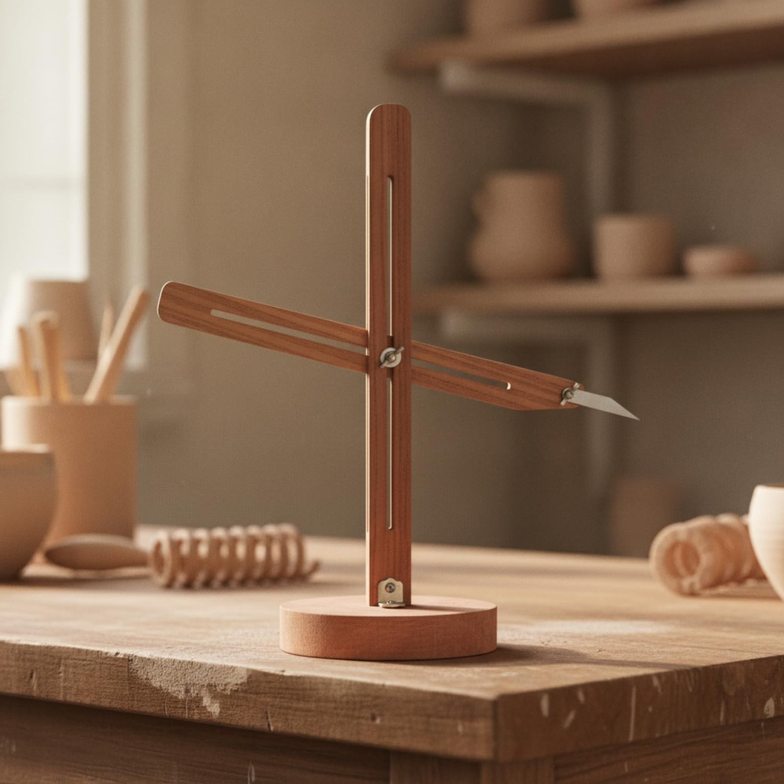 Strumento di Sagomatura per Ceramica con Base Rotonda E Hardware in Acciaio Inox per Regolare le E Mantenere le Dimensioni Adatto per Artisti E Appassionati