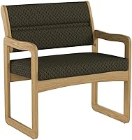 Vista 39 de Wooden Mallet Valley Bariatric Guest, Silla base de trineo, roble mediano