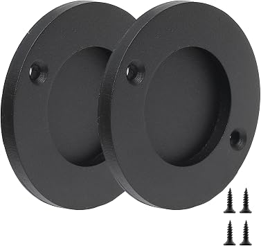 3 Inch Sliding Barn Door Handle, Round Finger Flush Pulls, Recessed Finger Pull for Sliding Barn Door, Closet and Drawers Center to Center Size is 55mm/2.17"