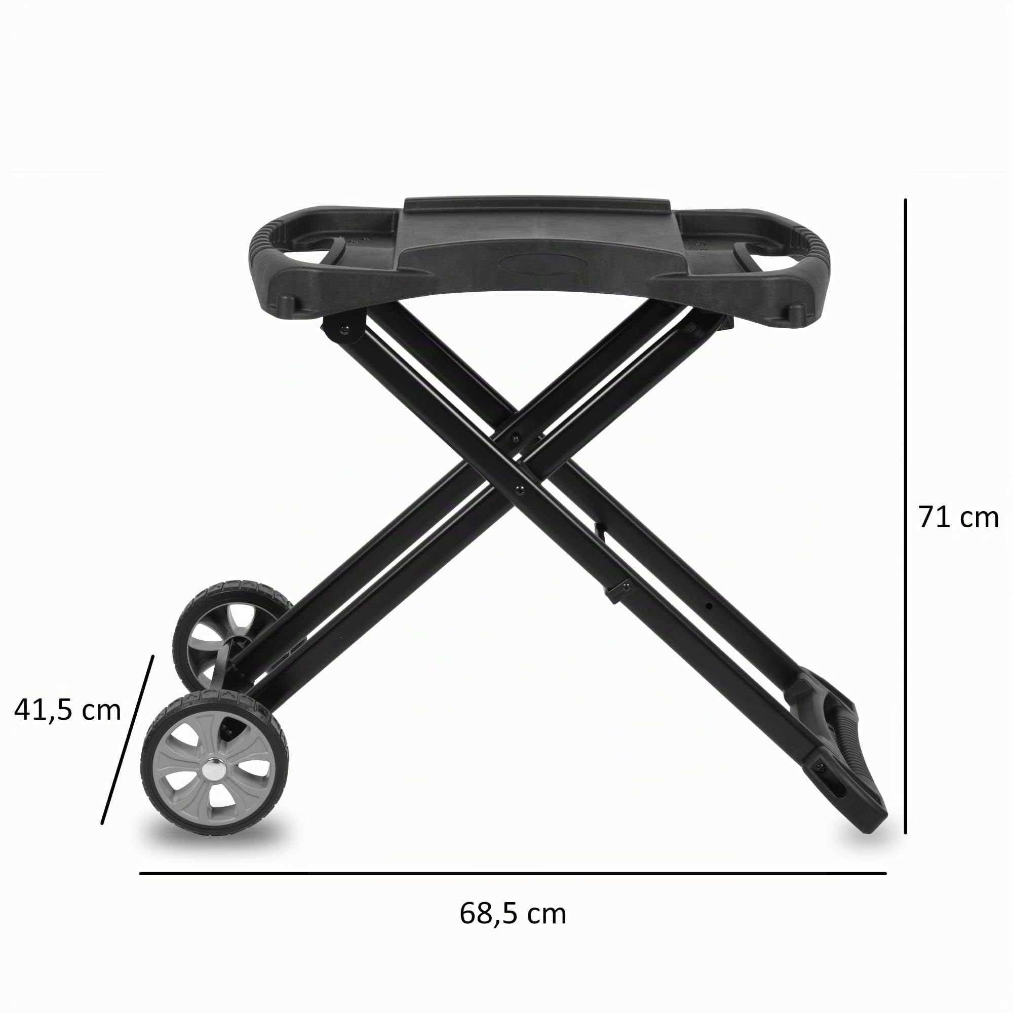 BBQ-Toro Barbecue a gas portatile con 2 bruciatori | Compatto barbecue a gas per balcone, con carrello pieghevole per barbecue (solo tavolo da griglia)