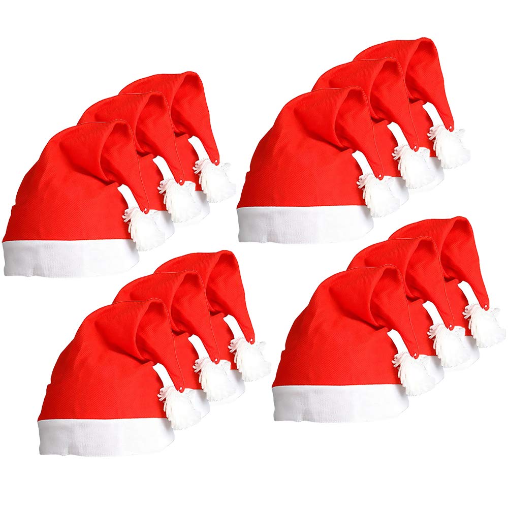 The Dreidel Company Red Christmas Santa Clause Hat, Xmas Hat for Unisex Adults and Kids, Festive Party, 18"