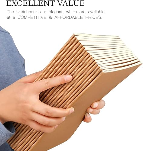 Miniatura 6 de LIONSOUL Paquete de 90 cuadernos de papel kraft A5 en blanco, cuadernos de bocetos de papel en blanco, cuaderno de escritura en blanco a granel, 80