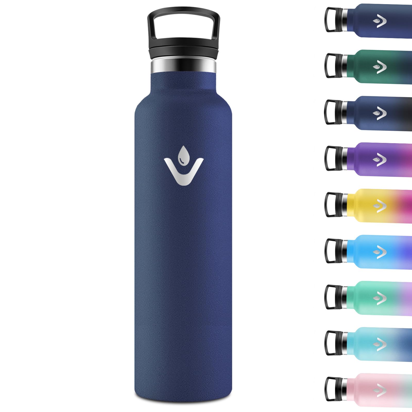 Motswedi Botella agua Termica, 1000ml Doble Aislamiento, Botella Termica 1 litro, Mantener 12H Caliente/24 Frío, Cantimplora, a Prueba de Fugas, Thermoflask, para Viaje, Exterior, Verde & Azul — view 7