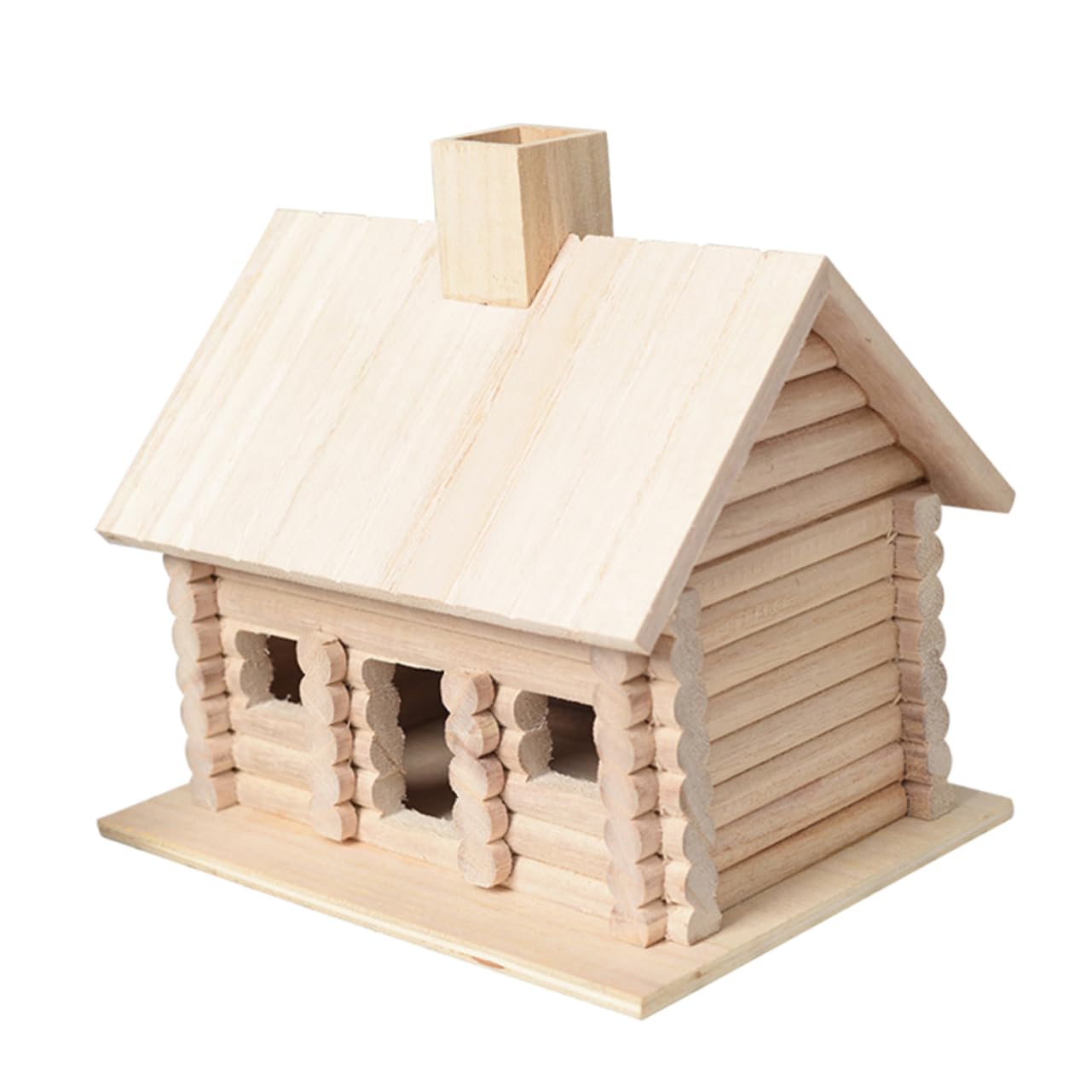 VANZACK Handmade Bird House for Outdoor Garden Wide Entrance Bird Nest for Birds Like Canary and Parrot Unfinished DIY Craft for Personalization and