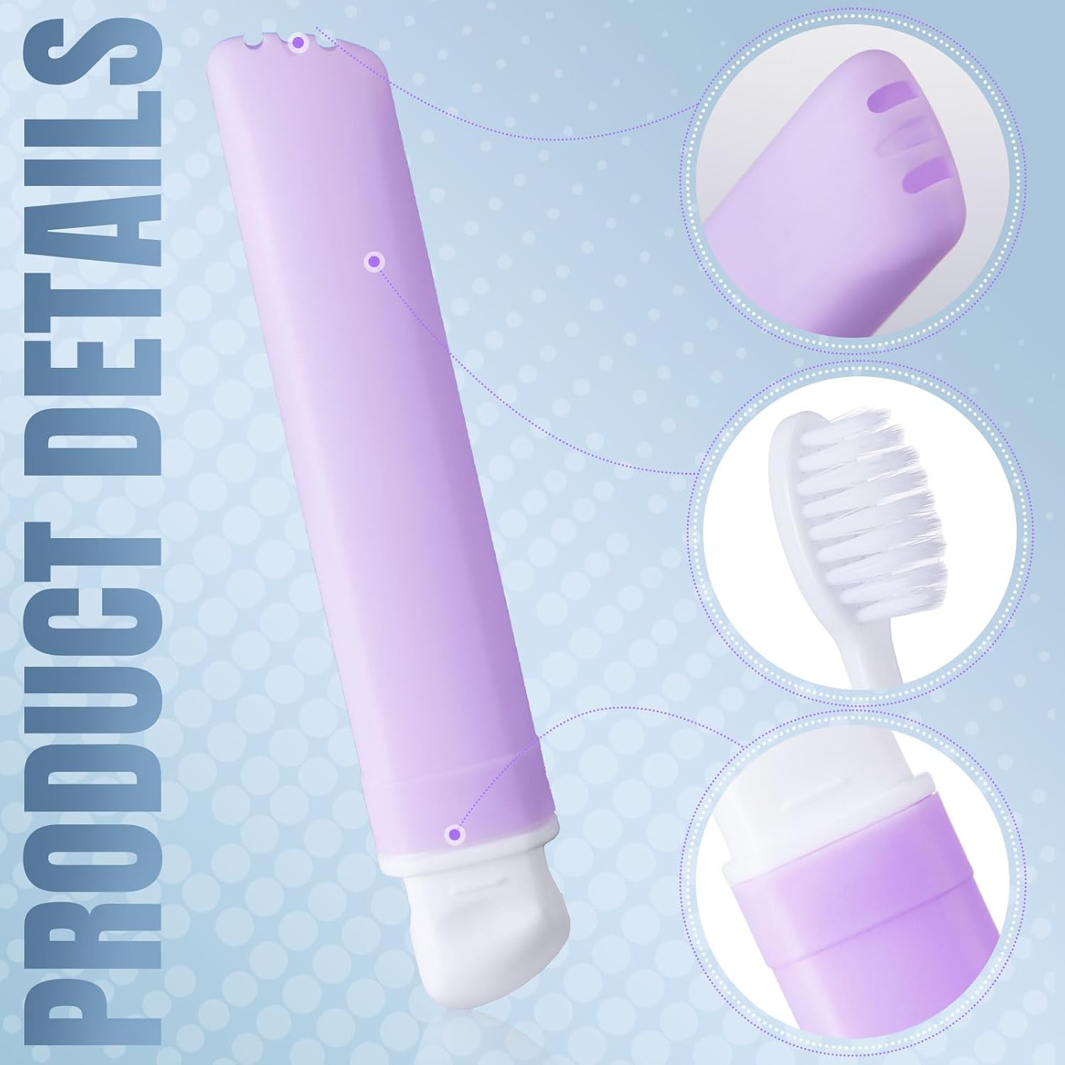 Patelai 4 Pieces Travel Toothbrush Set, Travel Size Toothbrush, Soft Bristle Foldable Mini Tooth Brush with Individually Case, Portable Small Tooth Brush for Camping Hiking Trips (Macaron Color)