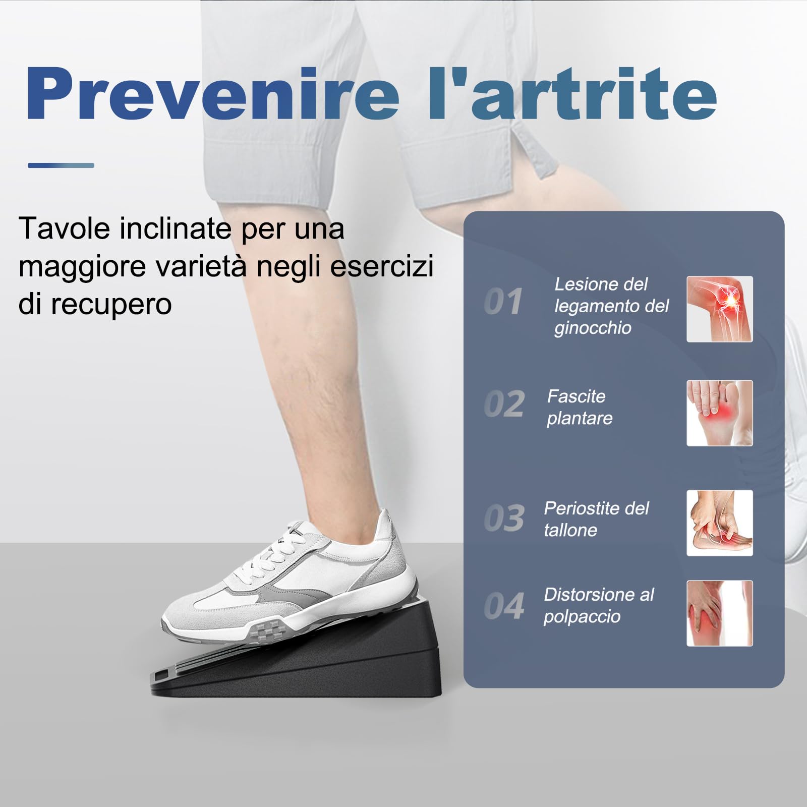 BOOSTEADY Slant Board Tavola Inclinata per Polpacci, Angoli Regolabili in Gomma Antiscivolo per Esercizi Fisici, per Palestra Casa, Squat e Polpaccio