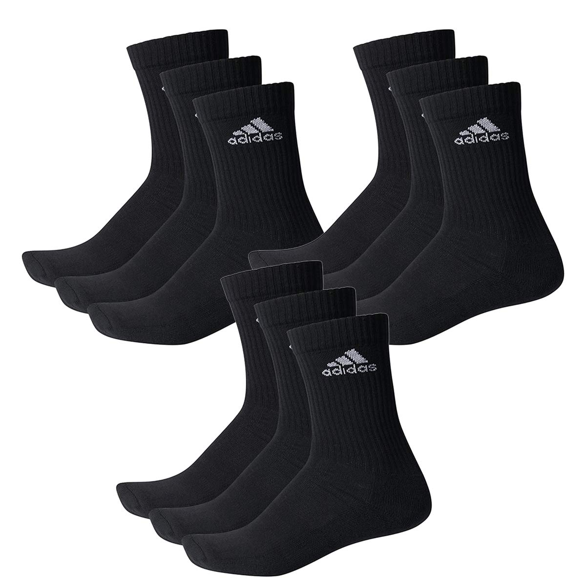 adidas 9 Pairs Cushion Crew Socks