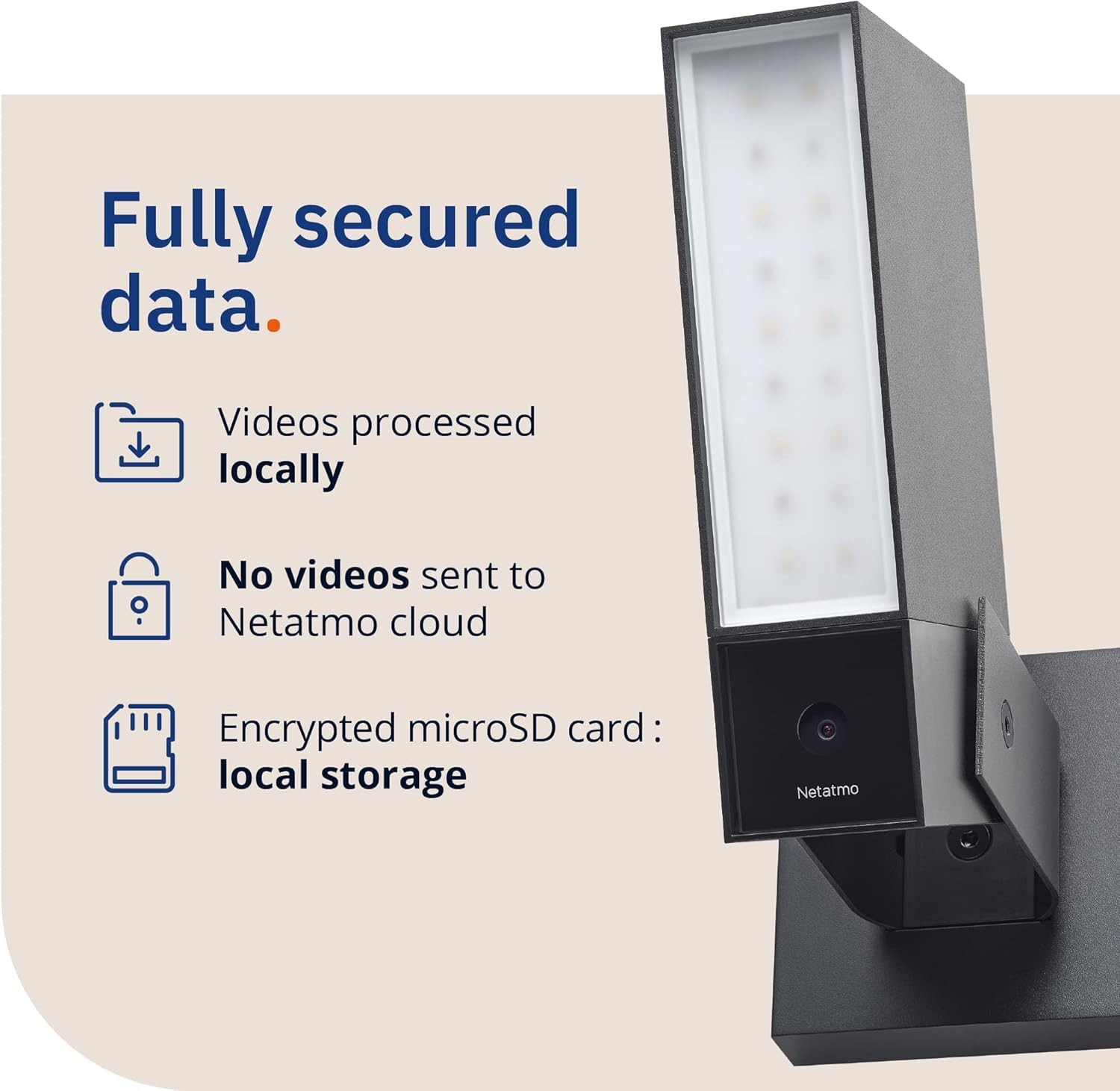 Netatmo Videocamera Esterna di Sorveglianza Intelligente Sirena da 105dB, Wi-Fi, illuminazione integrata, rilevamento dei movimenti, visione notturna, senza abbonamento, bianca, NOC-S-W-IT