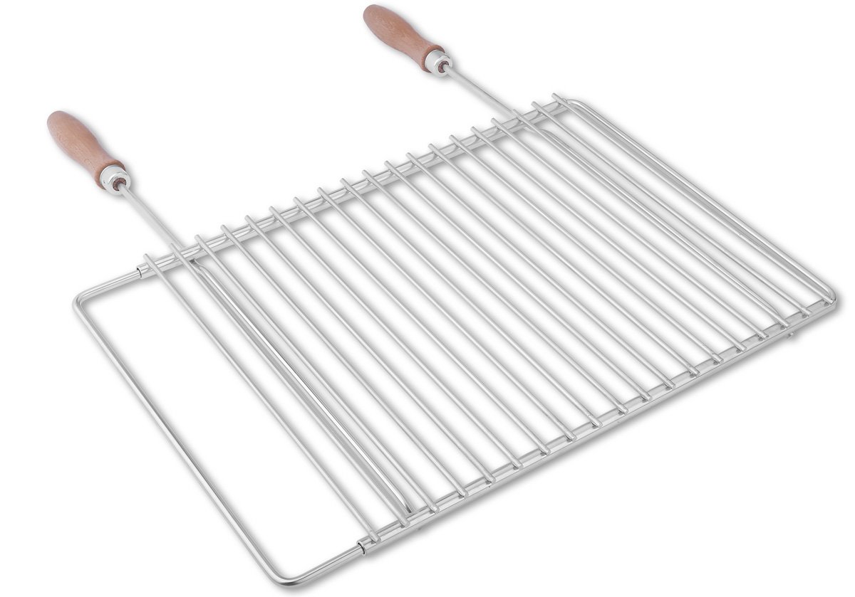 Grille de barbecue en inox européene, réglable en largeur, de 40-55x30cm, Grille Extensible