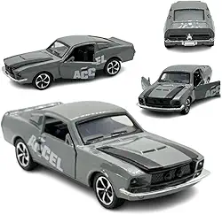 Miniatura Carro Esportivo de Corrida, Modelo Esportivo Clássico, Escala 1:32, Cinza